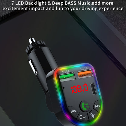 P20 Car Bluetooth Hands-Free Calling Car MP3 Audio Digital Display USB Car Charger with Dual USB Ports