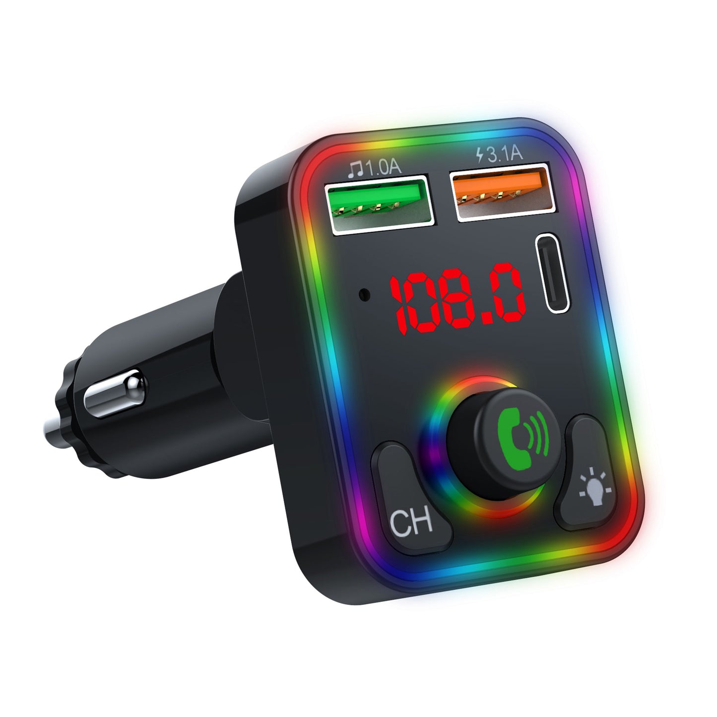 P3 Car MP3 player FM Transmitter PD Fast Charger+2.4A Car Bluetooth Hands-Free AUX Audio Car Charger
