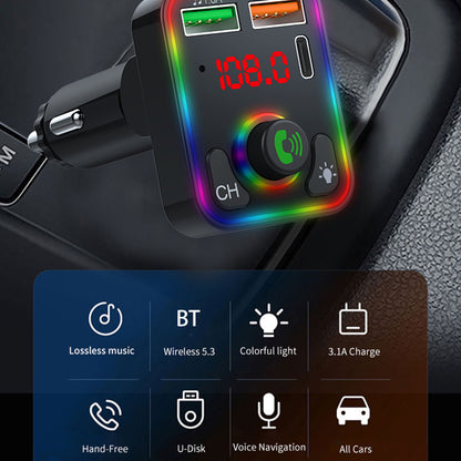 P3 Car MP3 player FM Transmitter PD Fast Charger+2.4A Car Bluetooth Hands-Free AUX Audio Car Charger