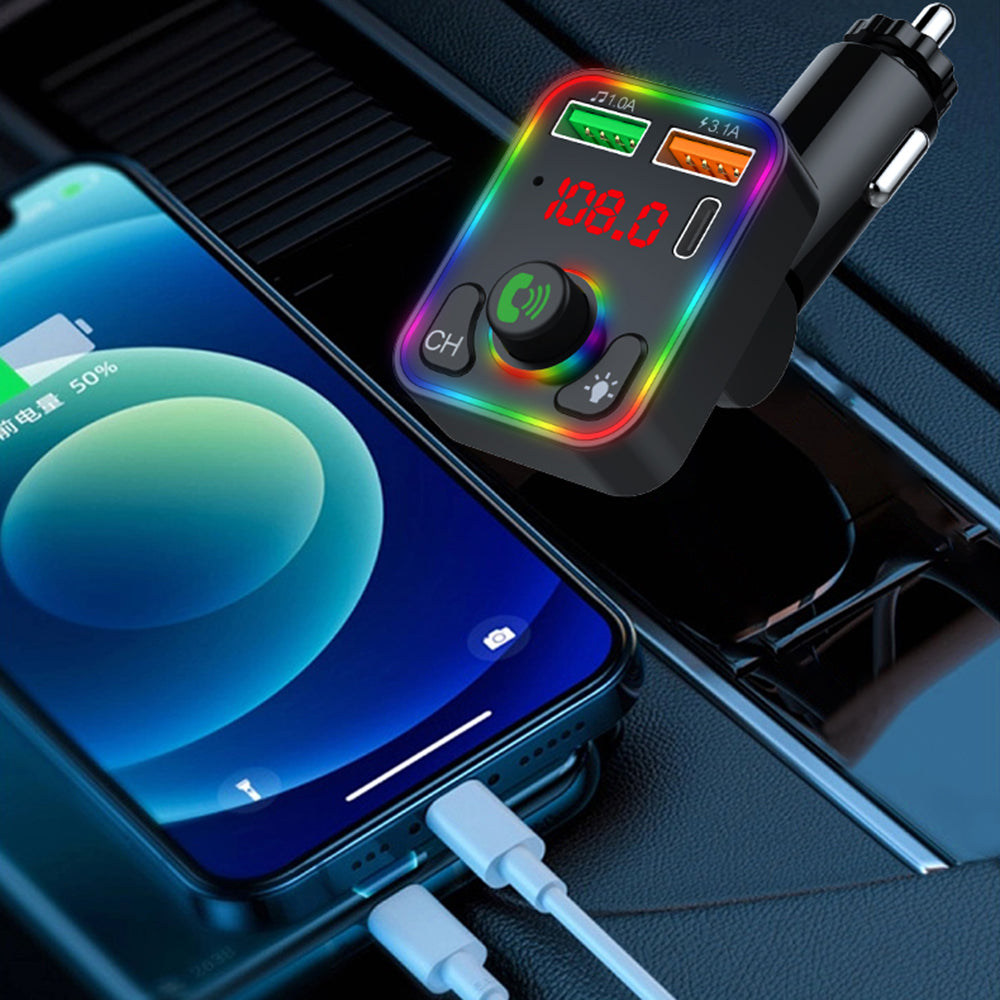 P3 Car MP3 player FM Transmitter PD Fast Charger+2.4A Car Bluetooth Hands-Free AUX Audio Car Charger