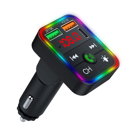 P2 Car Player Charger Dual USB Port Cigarette Lighter Car Charger Support Bluetooth Hands Free Calling