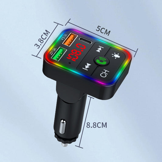 P2 Car Player Charger Dual USB Port Cigarette Lighter Car Charger Support Bluetooth Hands Free Calling