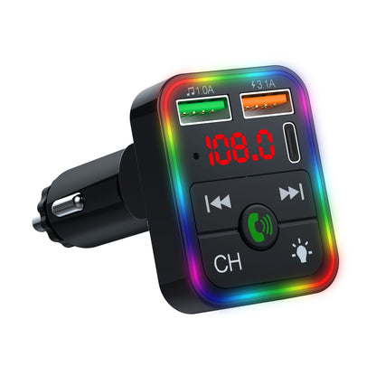 P2 Car Player Charger Dual USB Port Cigarette Lighter Car Charger Support Bluetooth Hands Free Calling