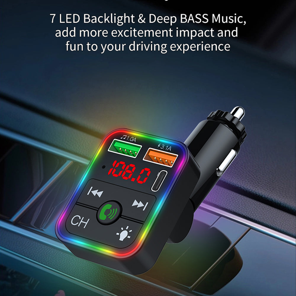 P2 Car Player Charger Dual USB Port Cigarette Lighter Car Charger Support Bluetooth Hands Free Calling