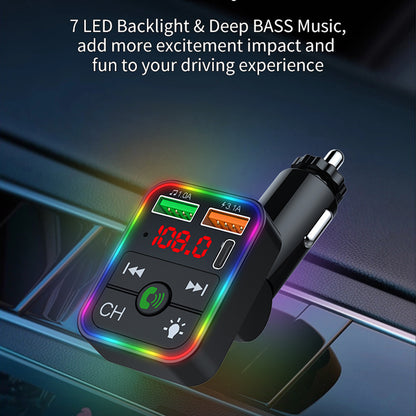 P2 Car Player Charger Dual USB Port Cigarette Lighter Car Charger Support Bluetooth Hands Free Calling
