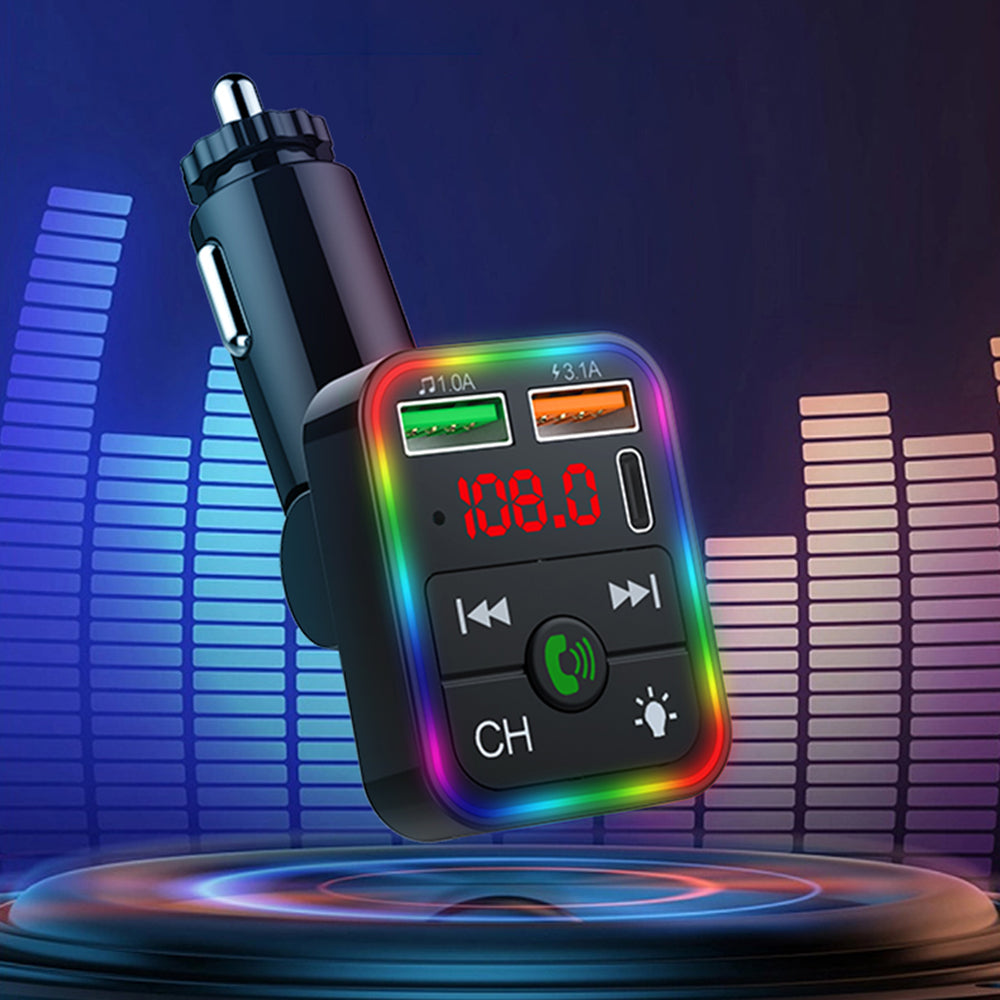 P2 Car Player Charger Dual USB Port Cigarette Lighter Car Charger Support Bluetooth Hands Free Calling