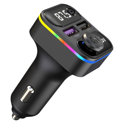 C37 Bluetooth FM Transmitter for Car QC3.0 20W Fast Charger LED Backlit Atmosphere Light MP3 Player