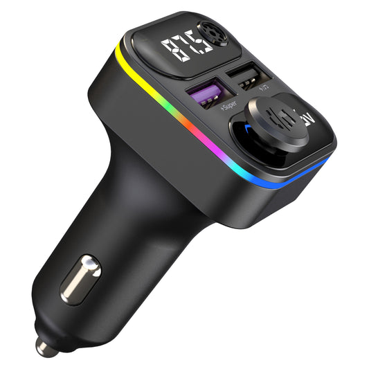 C37 Bluetooth FM Transmitter for Car QC3.0 20W Fast Charger LED Backlit Atmosphere Light MP3 Player