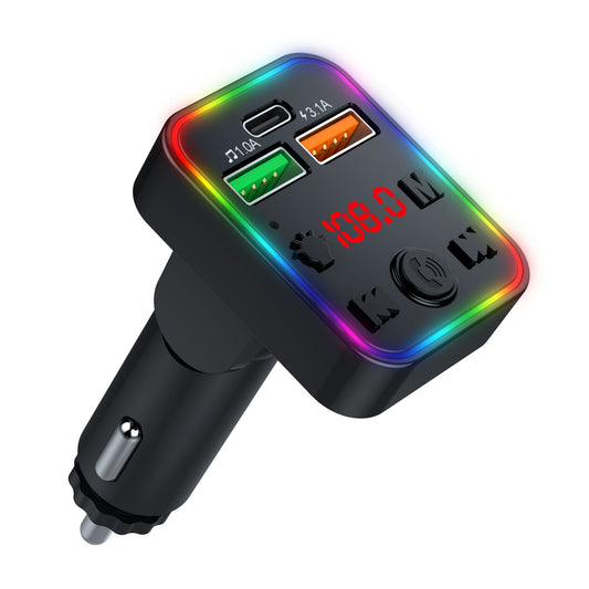 P22 Bluetooth FM Transmitter in-Car Adapter Support MP3 Player with USB Port and PD Car Charger
