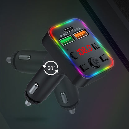 P22 Bluetooth FM Transmitter in-Car Adapter Support MP3 Player with USB Port and PD Car Charger