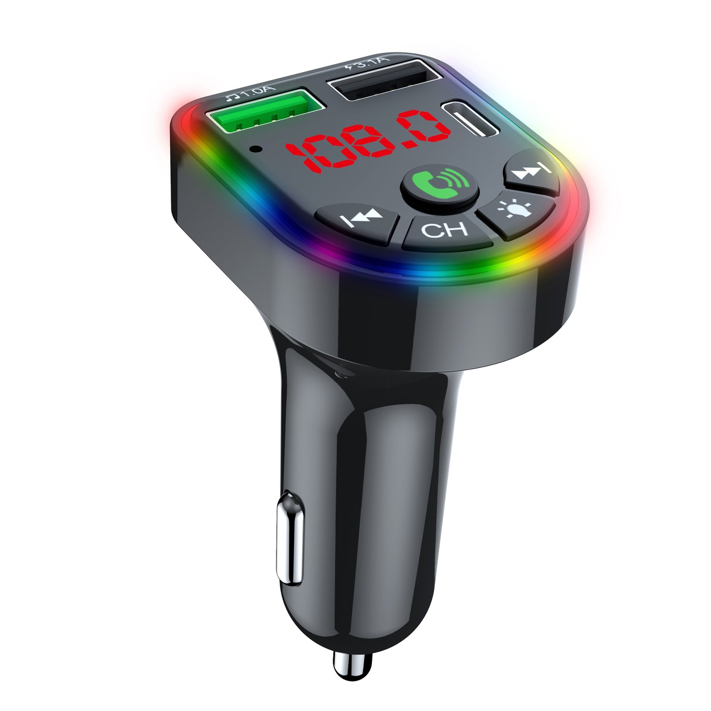 F20 Car Bluetooth FM Transmitter MP3 Player PD + Fast USB Charger Handsfree Car Kit Adapter