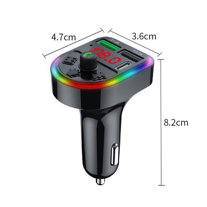 F21 Bluetooth Car Adapter Handsfree Call FM Transmitter HiFi Sound MP3 Music Player PD + USB Car Charger