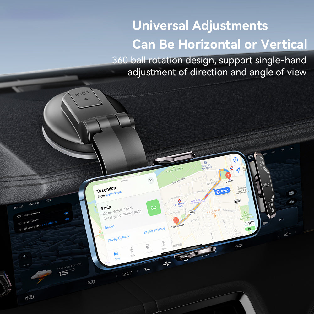 ESSAGER 15W Wireless Charger Phone Mount 360-Degree Rotating Dashboard Car Charger Holder