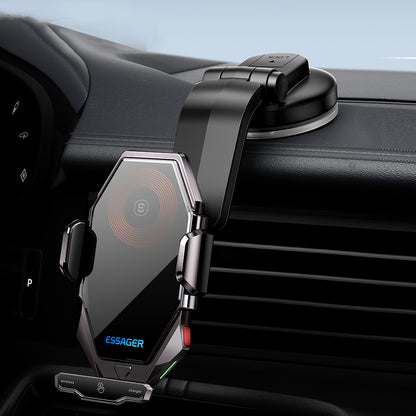 ESSAGER 15W Wireless Charger Phone Mount 360-Degree Rotating Dashboard Car Charger Holder