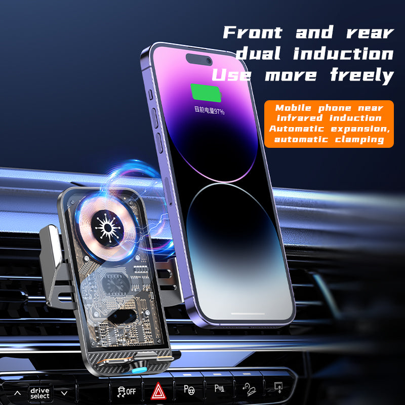C11 15W Wireless Charger Phone Mount 360-Degree Rotating Air Vent Car Charger Phone Holder