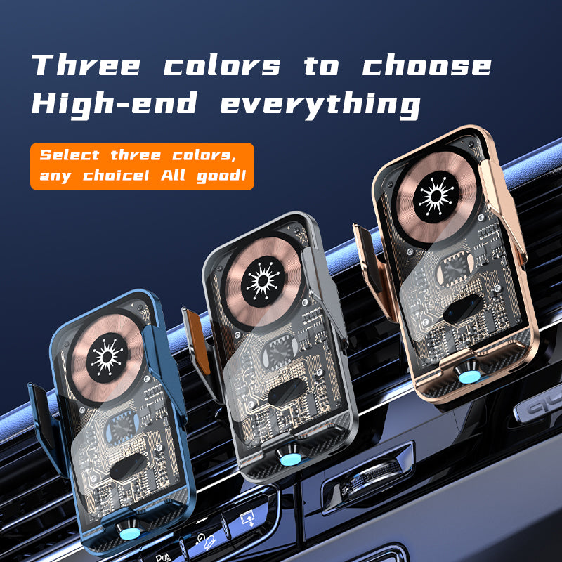 C11 15W Wireless Charger Phone Mount 360-Degree Rotating Air Vent Car Charger Phone Holder