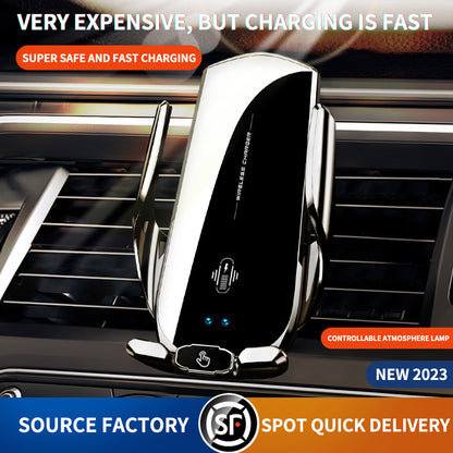 A2 Wireless Car Charger Phone Holder Auto Clamping Car Charger Phone Mount for Driving