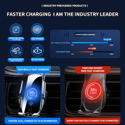 A2 Wireless Car Charger Phone Holder Auto Clamping Car Charger Phone Mount for Driving