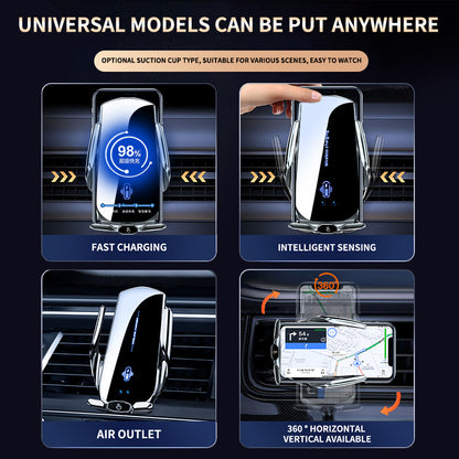 A2 Wireless Car Charger Phone Holder Auto Clamping Car Charger Phone Mount for Driving