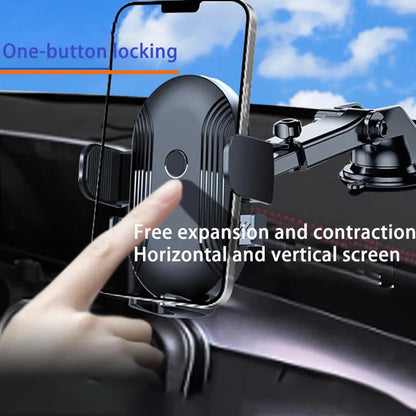 XK020 Car Dashboard Phone Holder Retractable Auto Lock Cell Phone Mount Stand