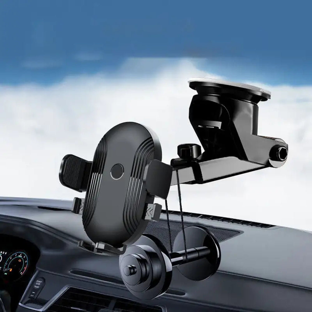 XK020 Car Dashboard Phone Holder Retractable Auto Lock Cell Phone Mount Stand