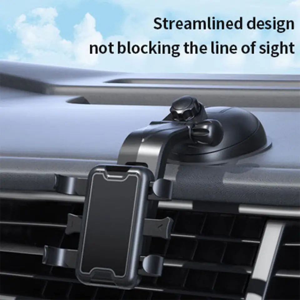 XP21-7 Car Dashboard Phone Mount Holder Windshield Adjustable Cell Phone Stand with 6.6-9.3cm Clip
