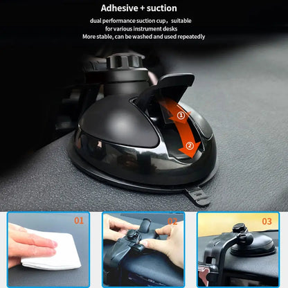 XP21-7 Car Dashboard Phone Mount Holder Windshield Adjustable Cell Phone Stand with 6.6-9.3cm Clip