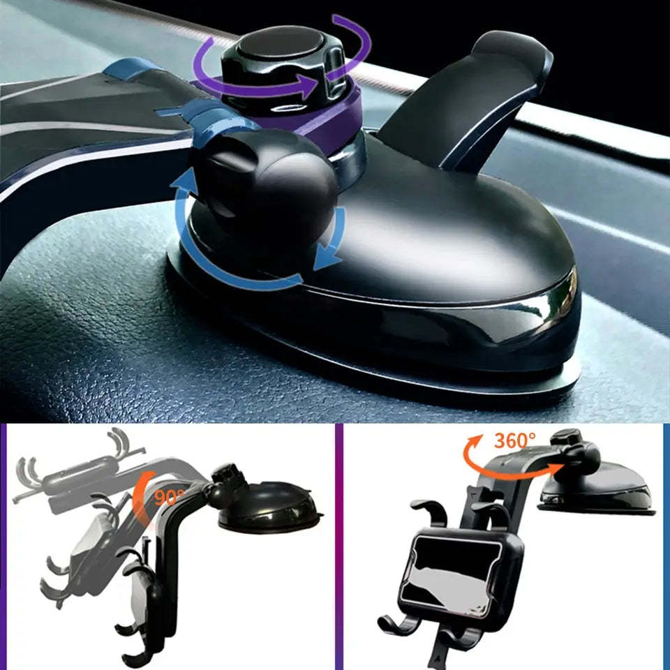XP21-7 Car Dashboard Phone Mount Holder Windshield Adjustable Cell Phone Stand with 6.6-9.3cm Clip