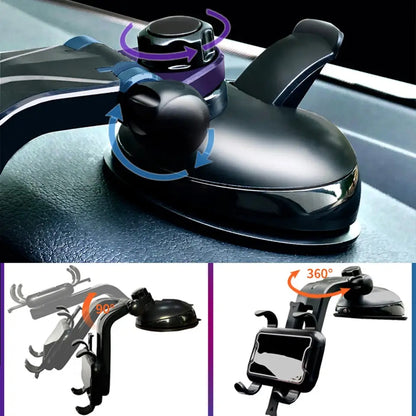 XP21-7 Car Dashboard Phone Mount Holder Windshield Adjustable Cell Phone Stand with 6.6-9.3cm Clip