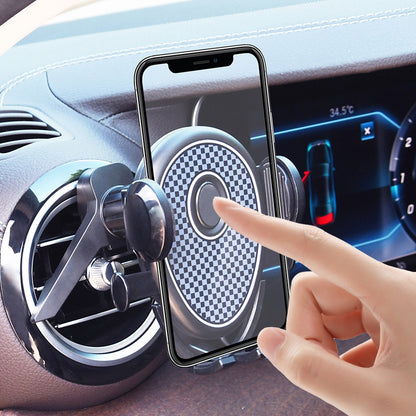 C2211 Air Vent Car Mount Phone Holder Three-point Support Air Outlet ABS+Metal Cellphone Stand Bracket