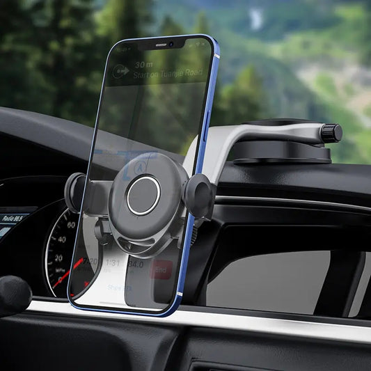206-Z Auto Lock Car Mount ABS+Silicone Phone Holder 360 Degree Rotation Suction Cup Phone Stand