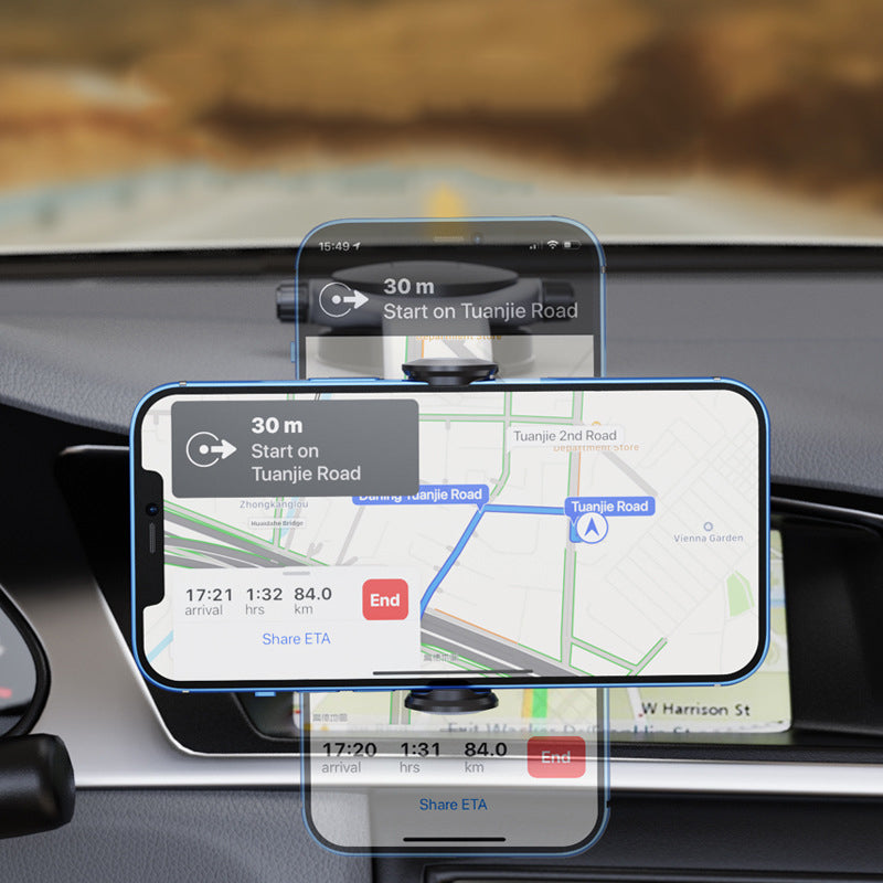 206-Z Auto Lock Car Mount ABS+Silicone Phone Holder 360 Degree Rotation Suction Cup Phone Stand