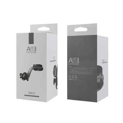 206-Z Auto Lock Car Mount ABS+Silicone Phone Holder 360 Degree Rotation Suction Cup Phone Stand