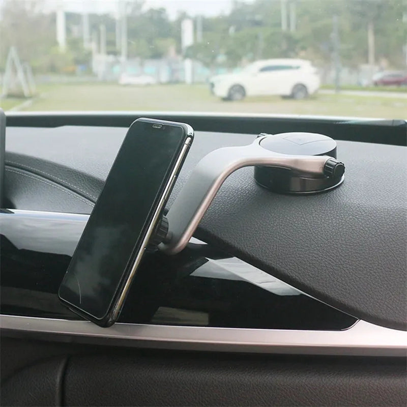 206-C Car Windshield Dashboard Phone Holder ABS+Silicone+Magnet Suction Cup Rotary Cellphone Stand Bracket