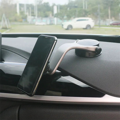 206-C Car Windshield Dashboard Phone Holder ABS+Silicone+Magnet Suction Cup Rotary Cellphone Stand Bracket
