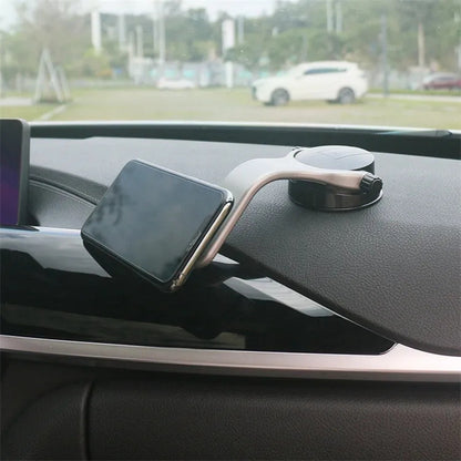206-C Car Windshield Dashboard Phone Holder ABS+Silicone+Magnet Suction Cup Rotary Cellphone Stand Bracket