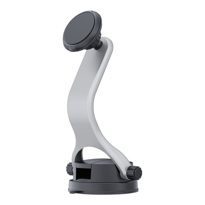206-C Car Windshield Dashboard Phone Holder ABS+Silicone+Magnet Suction Cup Rotary Cellphone Stand Bracket