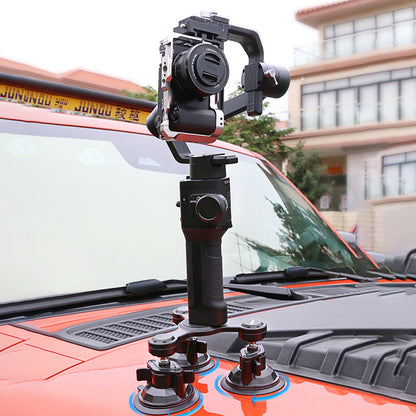 LANPARTE SC-B3 Triple Suction Camera Cup Mount Strong Car Mount Dash Phone Holder for DSLR Vehicle Shooting