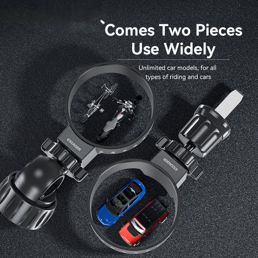 ESSAGER Water Bottle ABS Holder Drink Cup Holder with Car Mount Adapter and Bike Mount Adapter