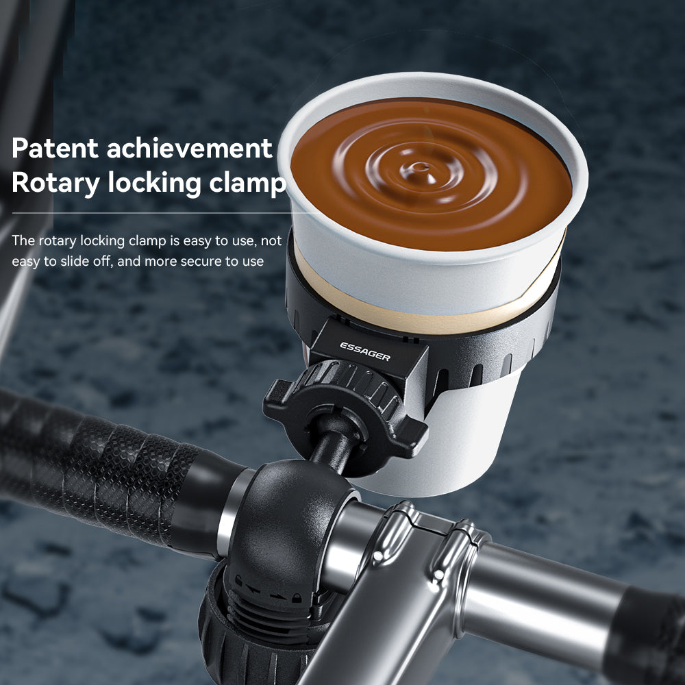 ESSAGER Water Bottle ABS Holder Drink Cup Holder with Car Mount Adapter and Bike Mount Adapter