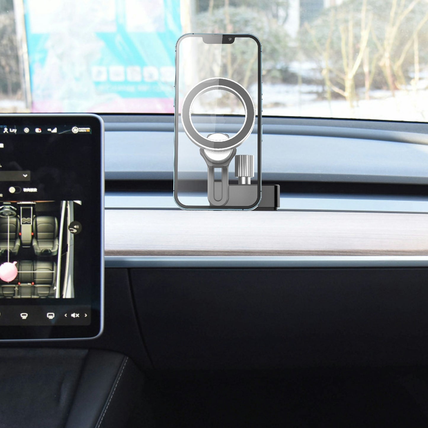Magnetic Car Mount for Tesla Phone Holder Anti-Slip Shockproof Phone Bracket