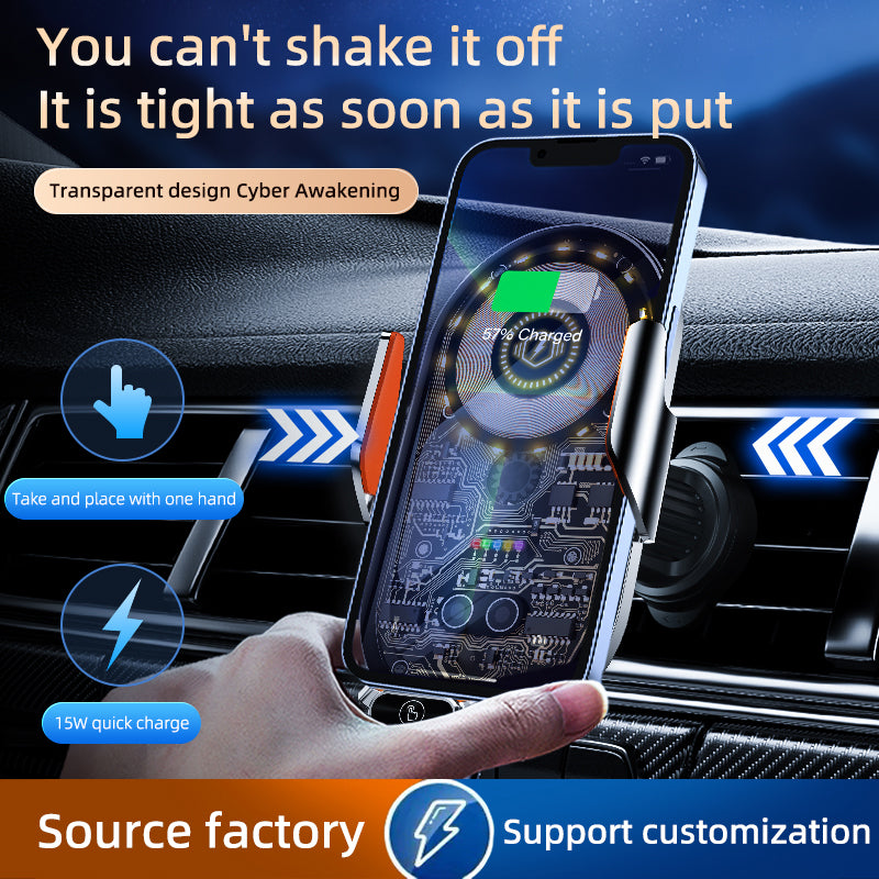 C13 15W Magnetic Wireless Car Charger Phone Mount Air Vent Induction Clamping Cell Phone Charger Holder