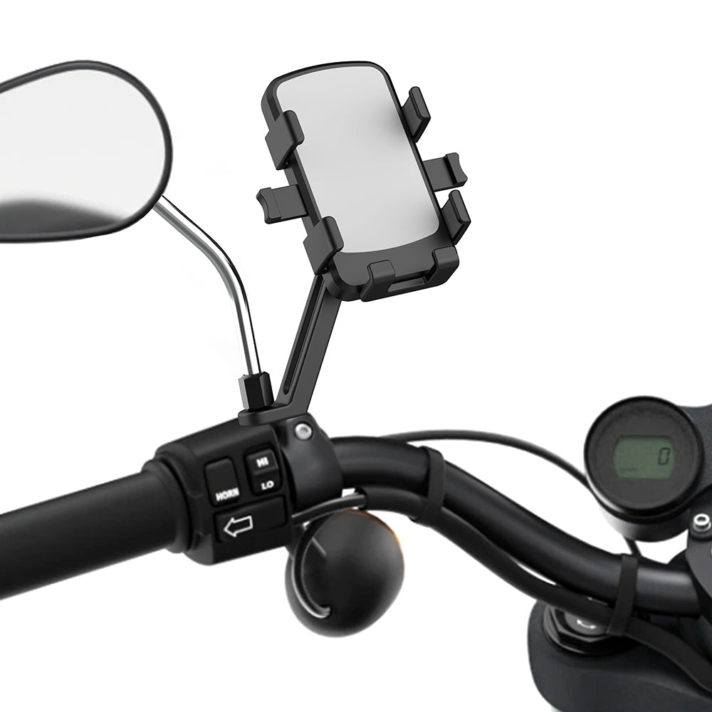 QX23 E-Bike Bicycle Motorcycle Rearview Mirror Cellphone Bracket Cycling ABS Phone Holder