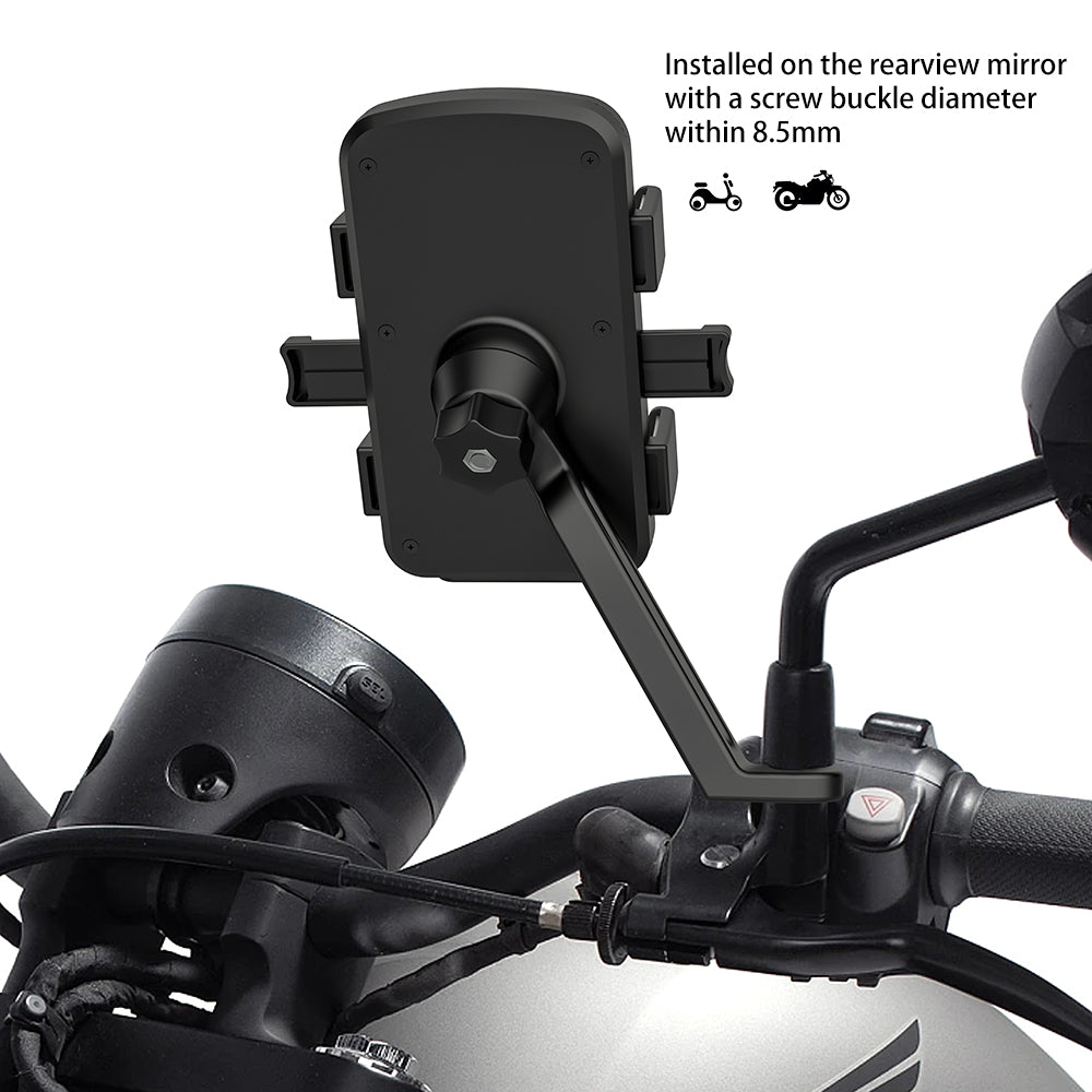QX23 E-Bike Bicycle Motorcycle Rearview Mirror Cellphone Bracket Cycling ABS Phone Holder