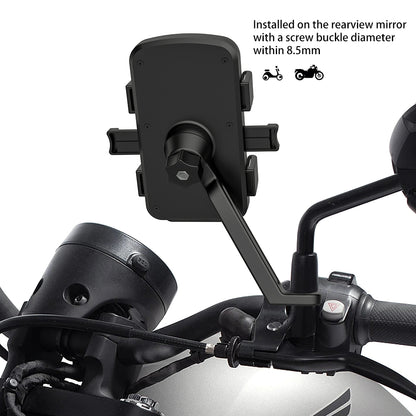 QX23 E-Bike Bicycle Motorcycle Rearview Mirror Cellphone Bracket Cycling ABS Phone Holder