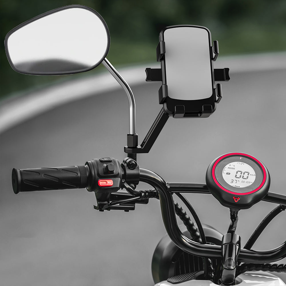 QX23 E-Bike Bicycle Motorcycle Rearview Mirror Cellphone Bracket Cycling ABS Phone Holder