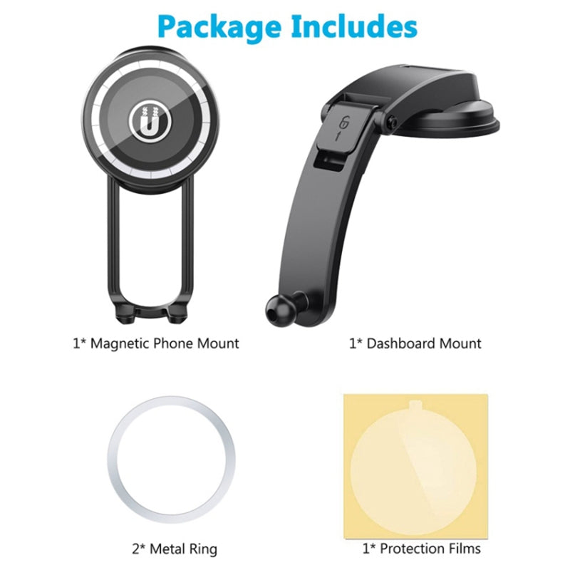 LE-10 Car Dashboard Suction Cup Mount Mobile Phone Holder Magnetic Cell Phone Bracket