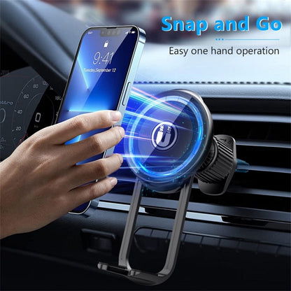 LE-11 Car Suction Cup Mount 360 Degree Rotation Magnetic Phone Holder with Air Vent Clip