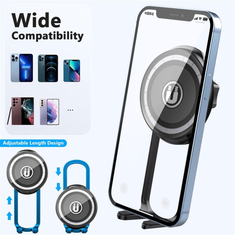 LE-11 Car Suction Cup Mount 360 Degree Rotation Magnetic Phone Holder with Air Vent Clip