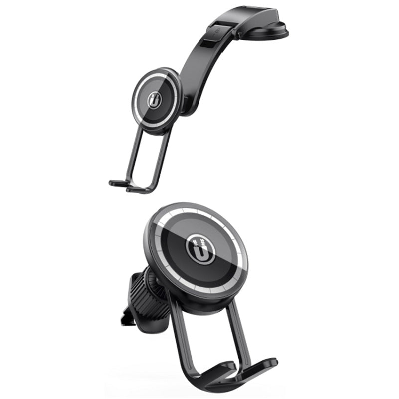 LE-11 Car Suction Cup Mount 360 Degree Rotation Magnetic Phone Holder with Air Vent Clip
